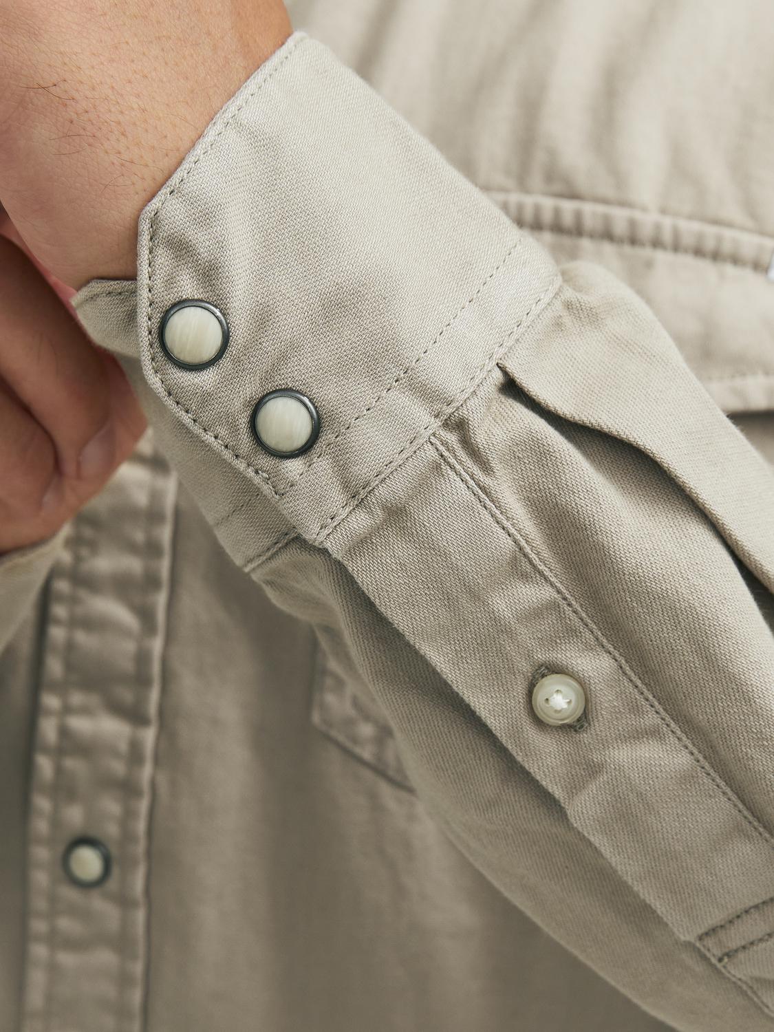 JACK & JONES CAMICIA IN JEANS SLIM FIT - Col. Beige