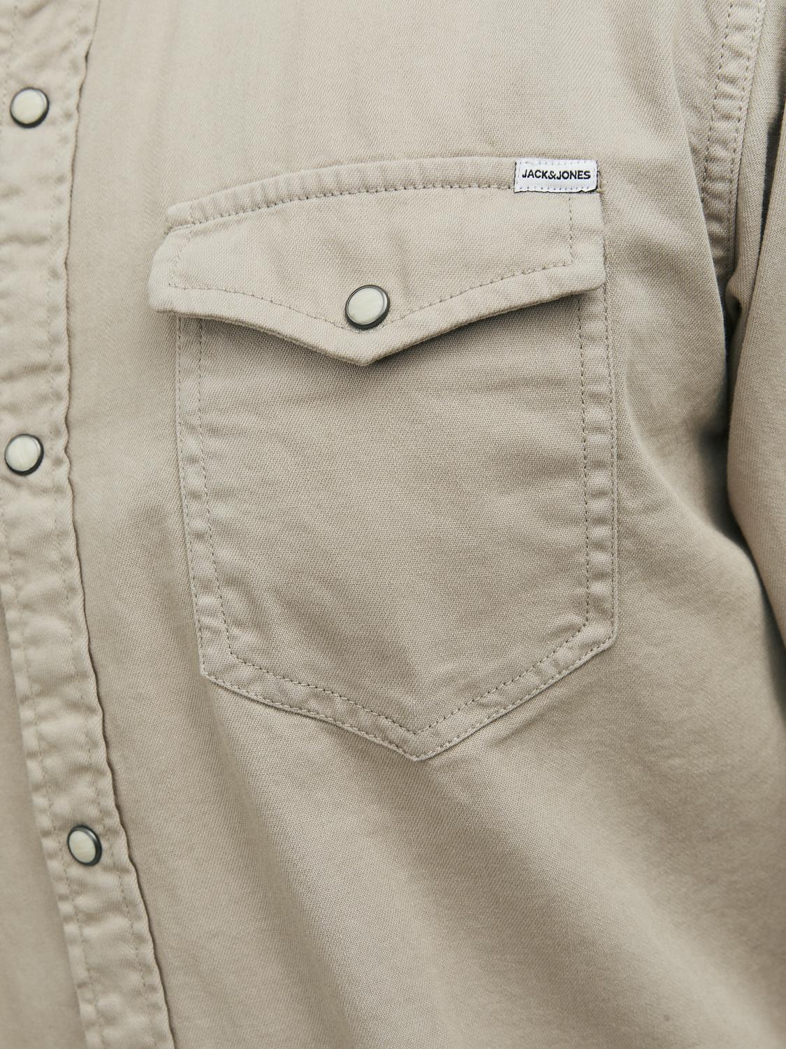 JACK & JONES CAMICIA IN JEANS SLIM FIT - Col. Beige