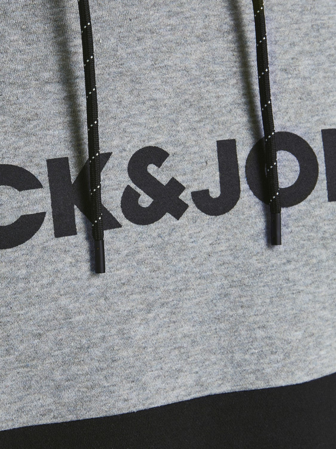 JACK & JONES FELPA CON CAPPUCCIO CON LOGO - Col. Bianco/nero