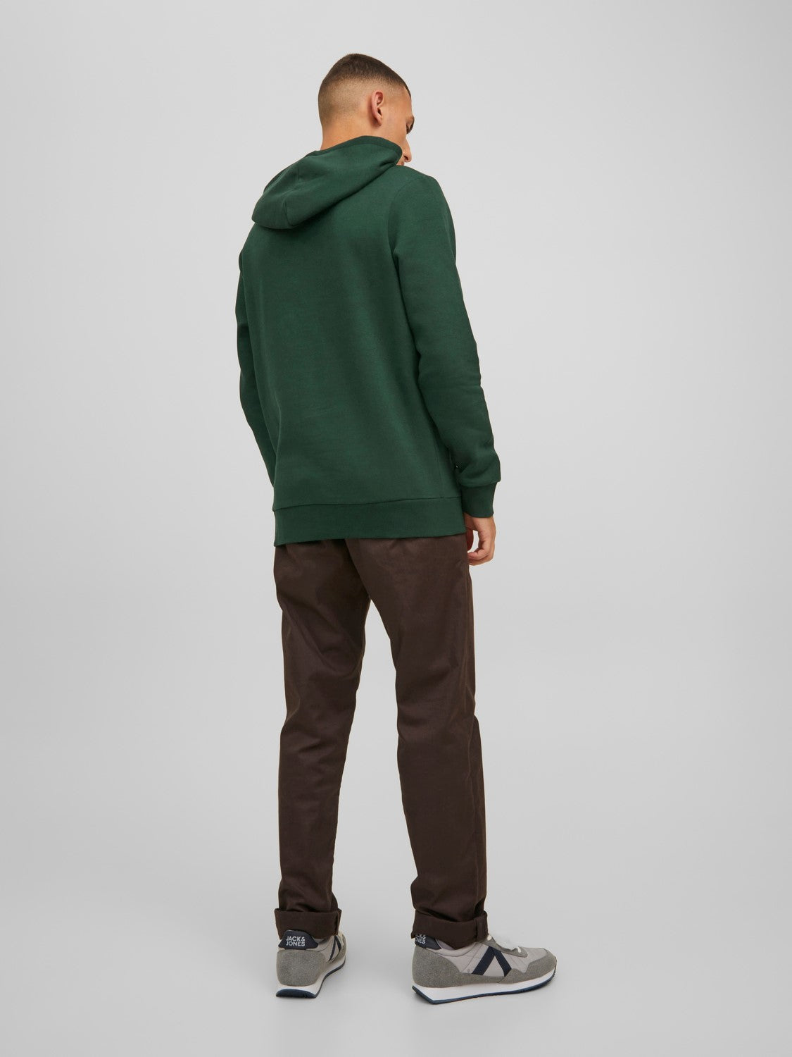 JACK & JONES FELPA CON CAPPUCCIO CON LOGO - Verde