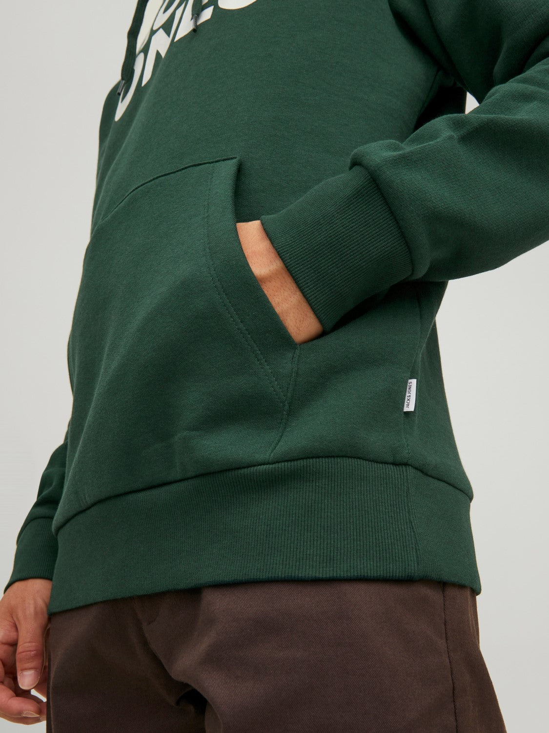 JACK & JONES FELPA CON CAPPUCCIO CON LOGO - Verde