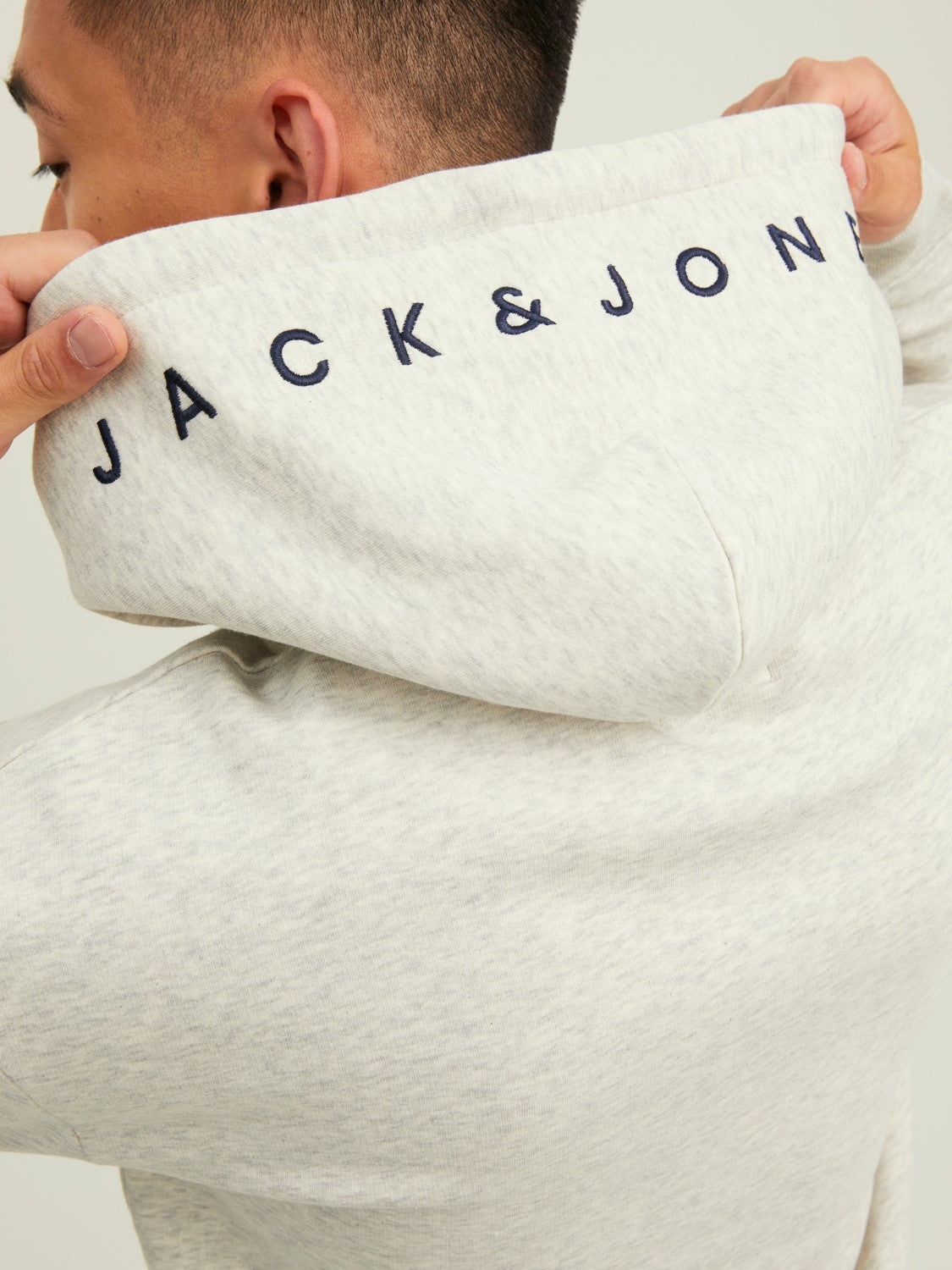 JACK & JONES FELPA CON CAPPUCCIO "ESSENTIALS" - Col. Grigio