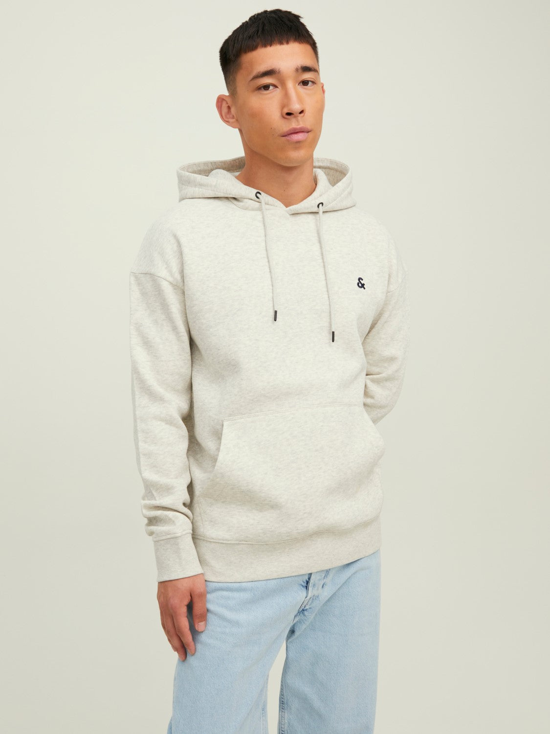 JACK & JONES FELPA CON CAPPUCCIO "ESSENTIALS" - Col. Grigio