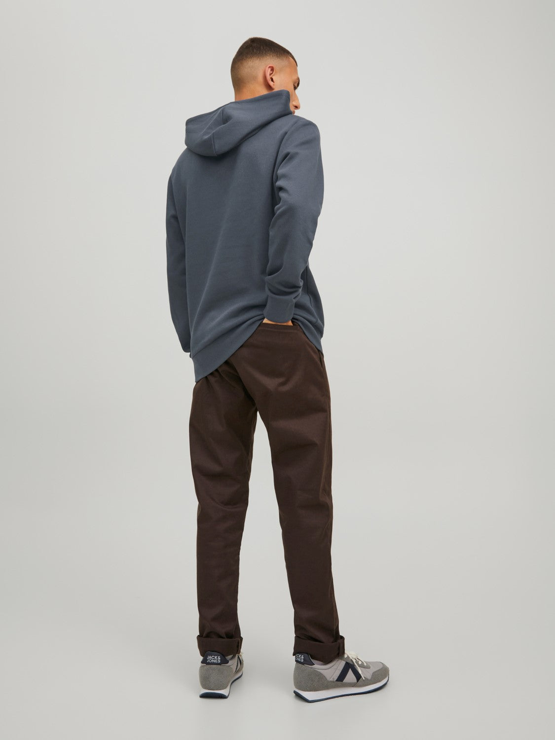 JACK & JONES FELPA CON CAPPUCCIO CON LOGO - Ombre Blue