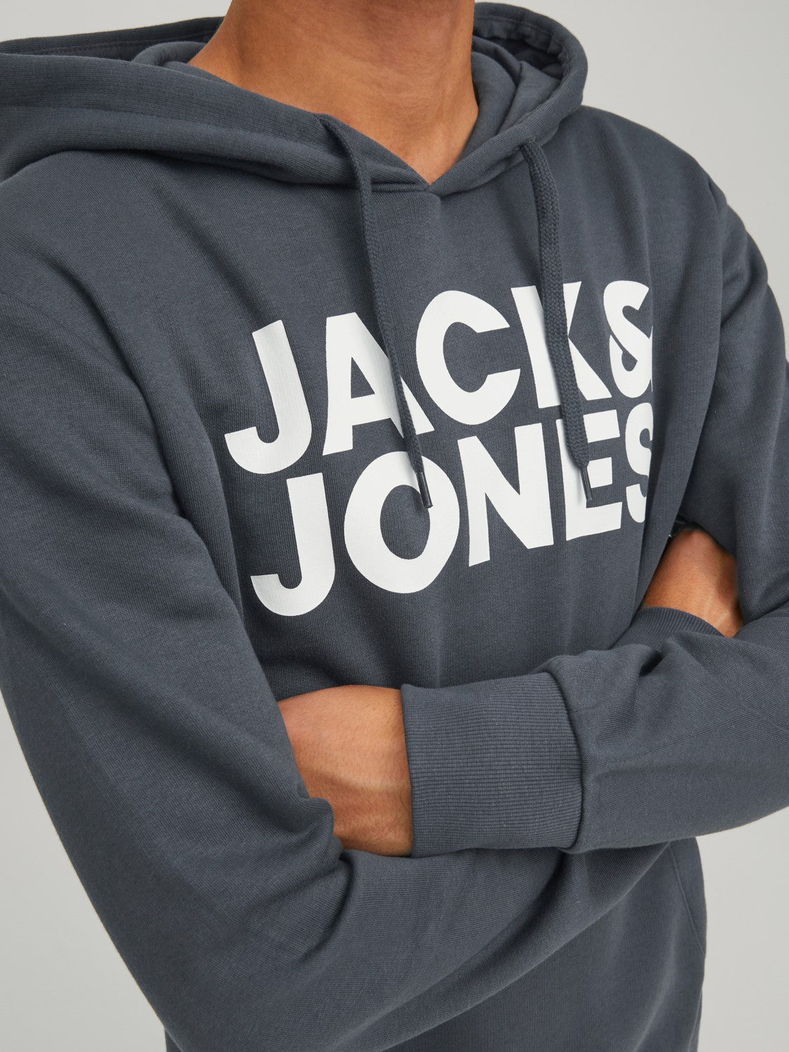 JACK & JONES FELPA CON CAPPUCCIO CON LOGO - Ombre Blue