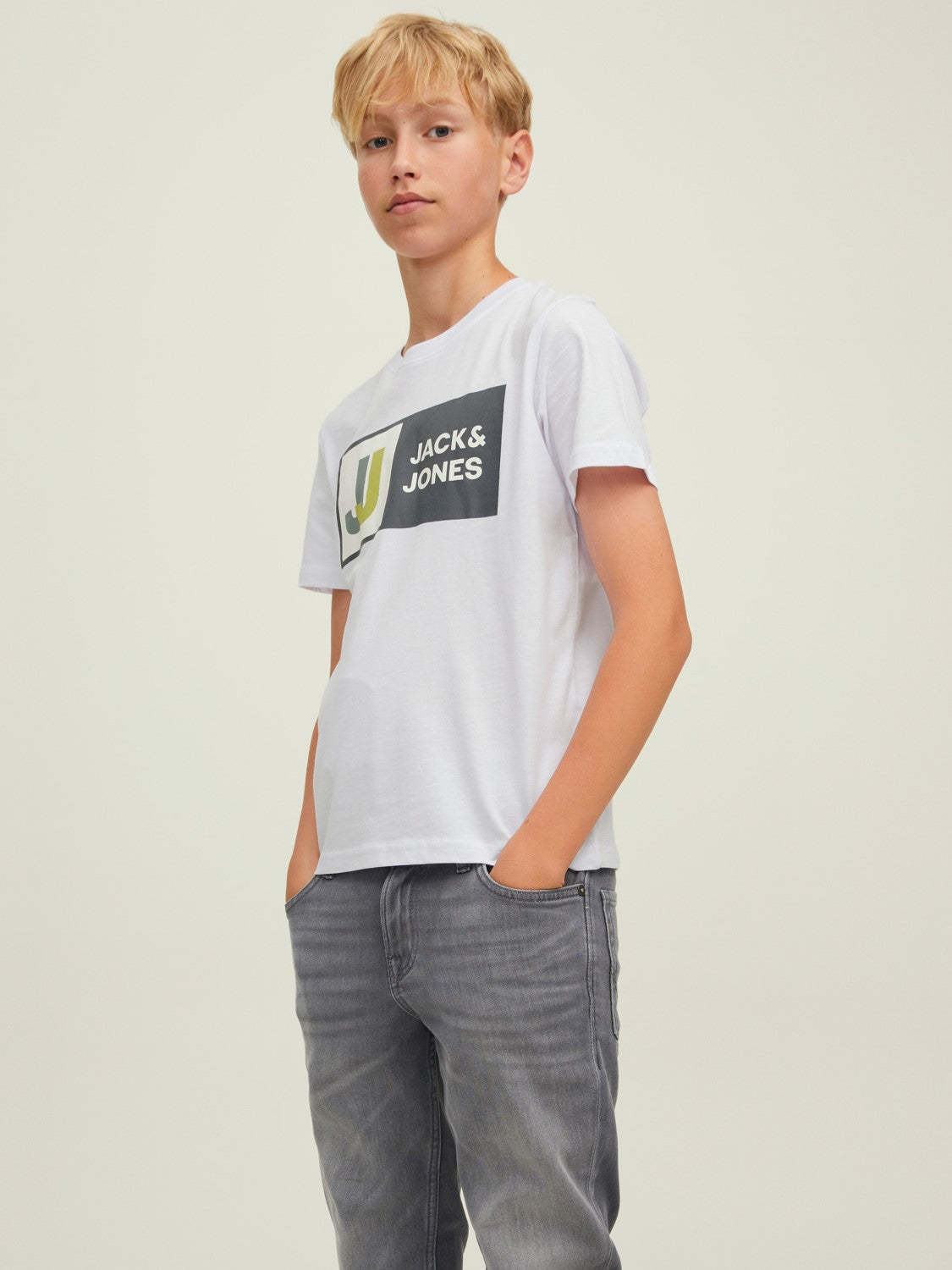 JUNIOR JACK & JONES T-SHIRT CON LOGO JJ - Col. bianco