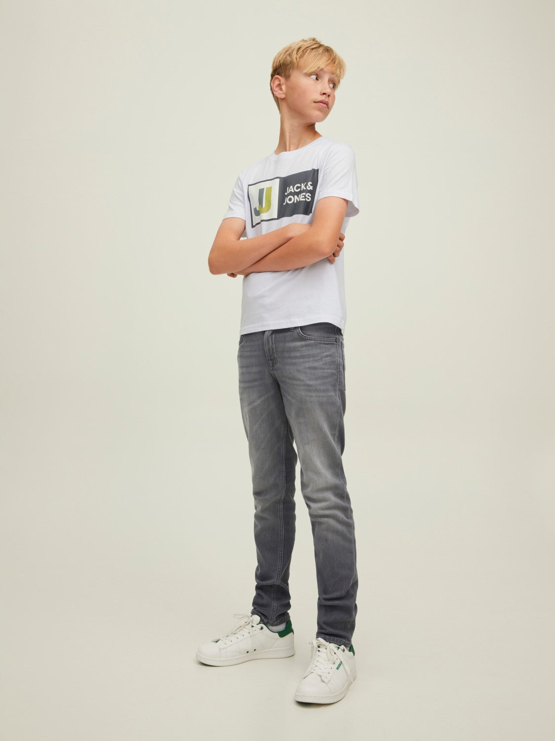 JUNIOR JACK & JONES T-SHIRT CON LOGO JJ - Col. bianco