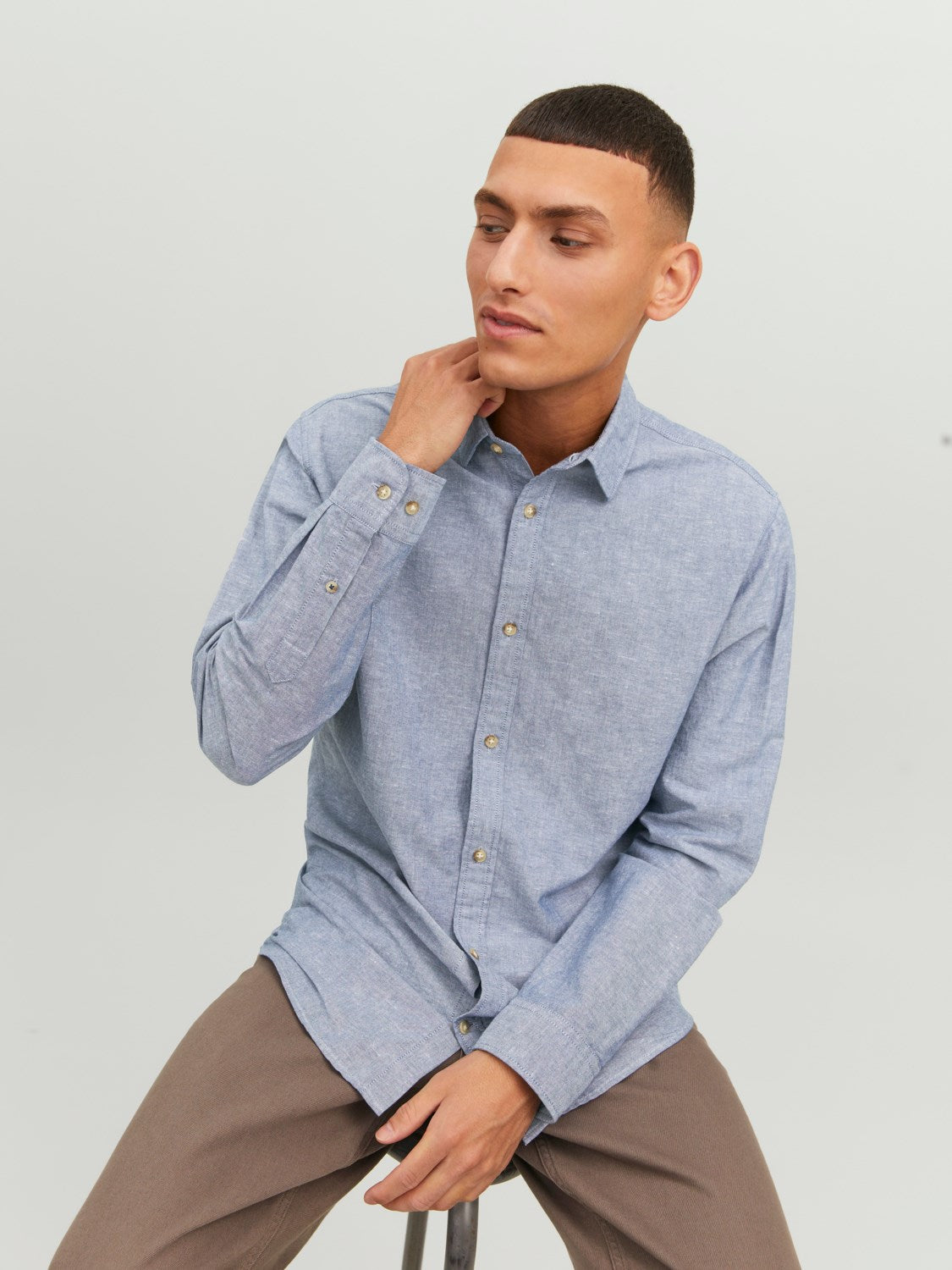 JACK & JONES CAMICIA CASUAL SLIM FIT - Col. Blu