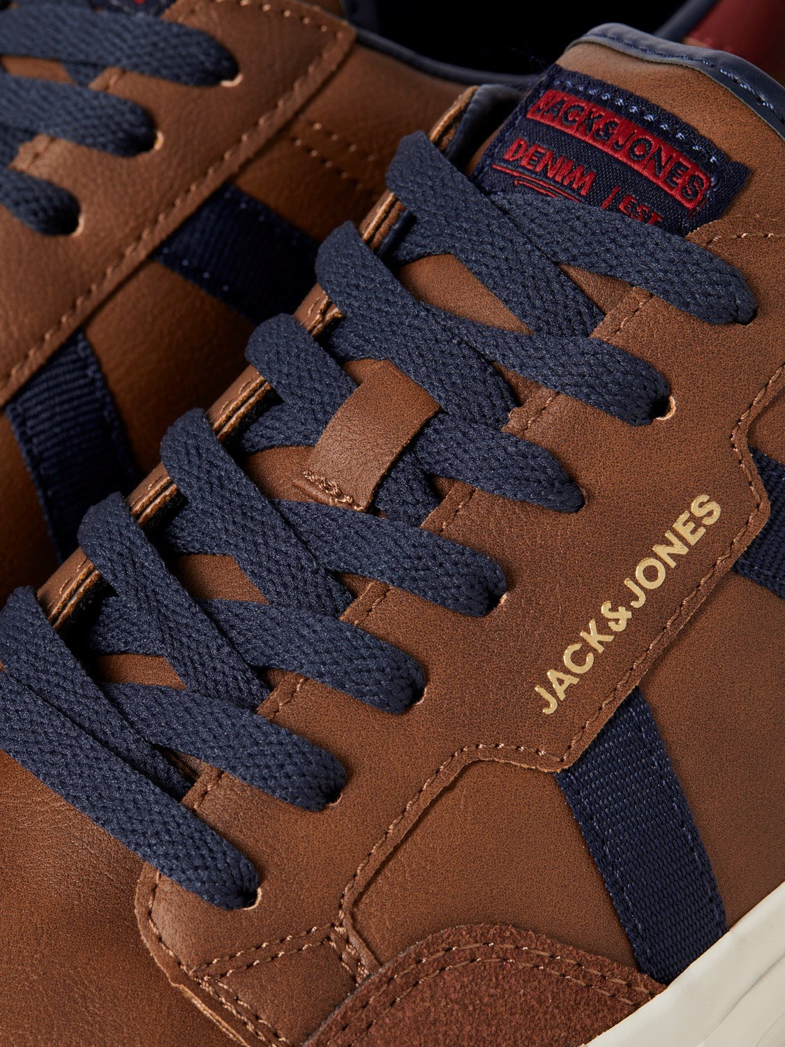 JACK & JONES SNEAKERS - Cognac Navy / Red