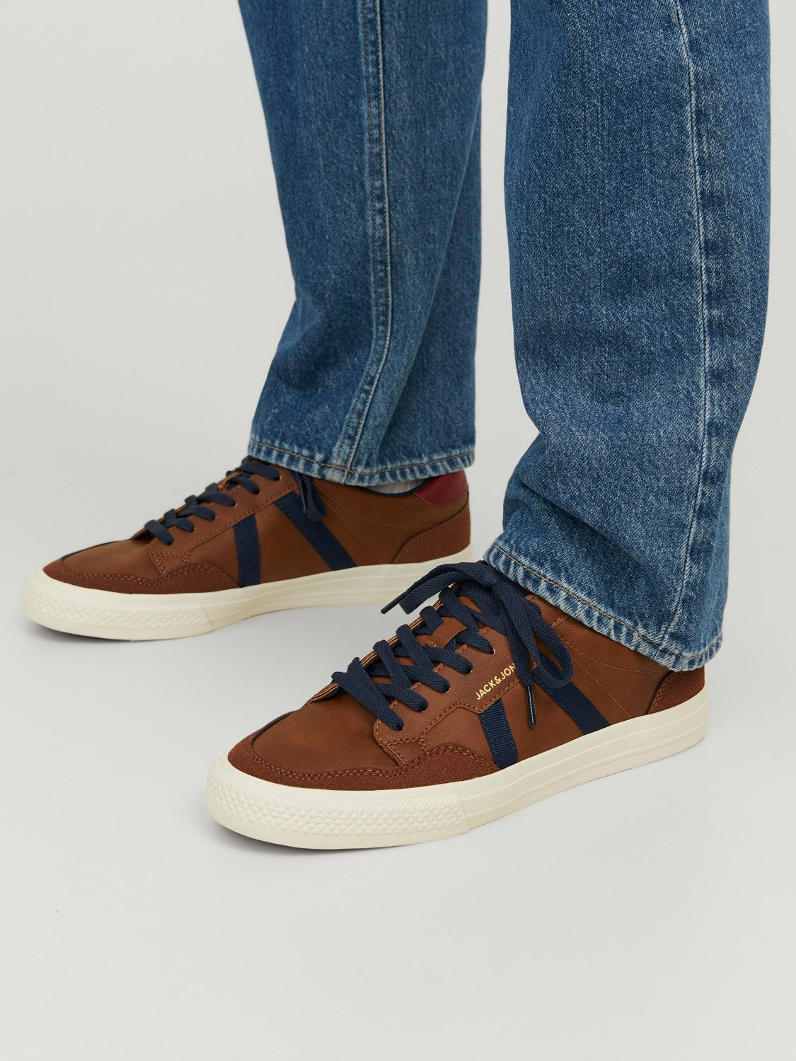 JACK & JONES SNEAKERS - Cognac Navy / Red