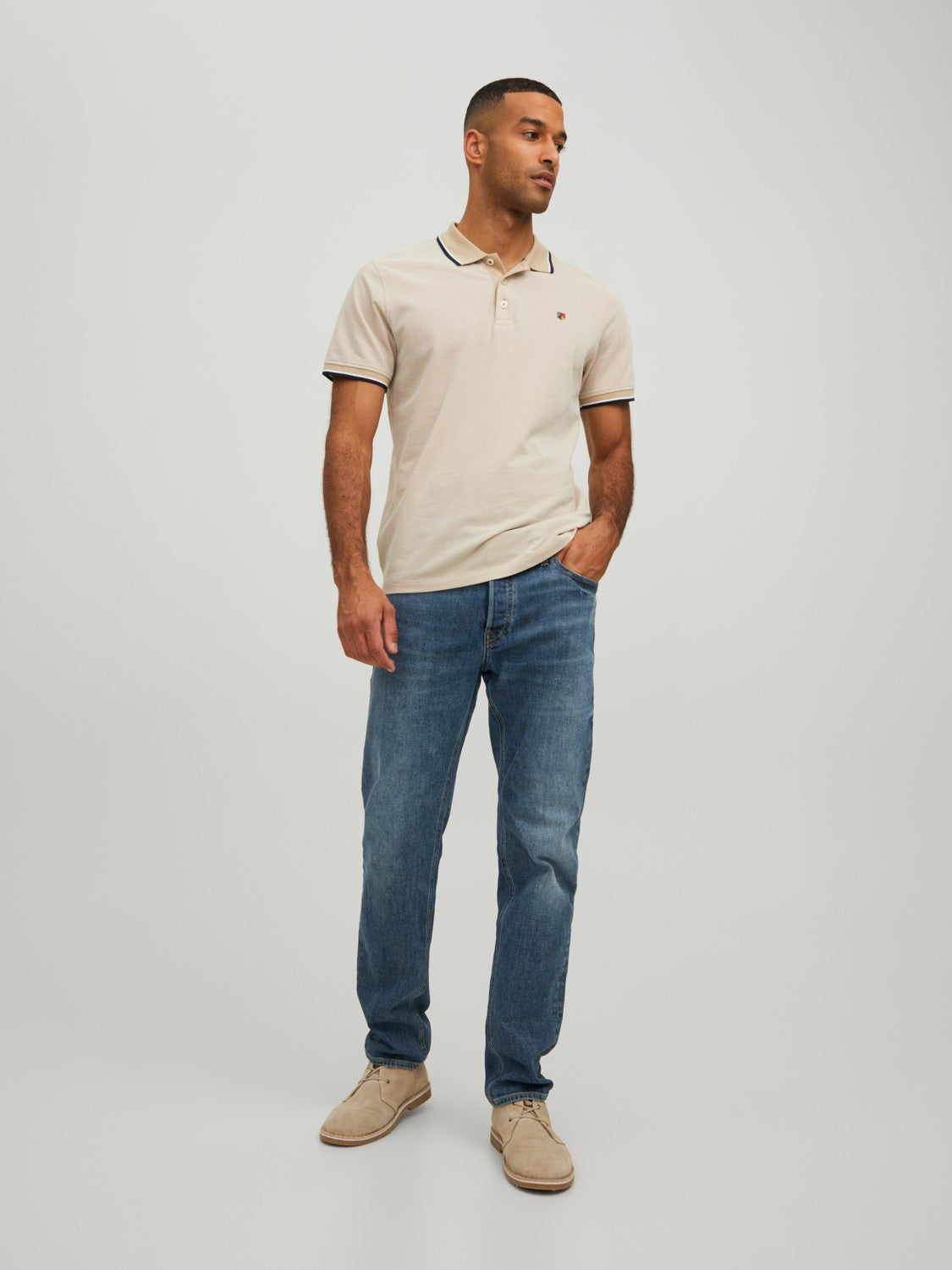 POLO "JACK & JONES PREMIUM" - White Pepper
