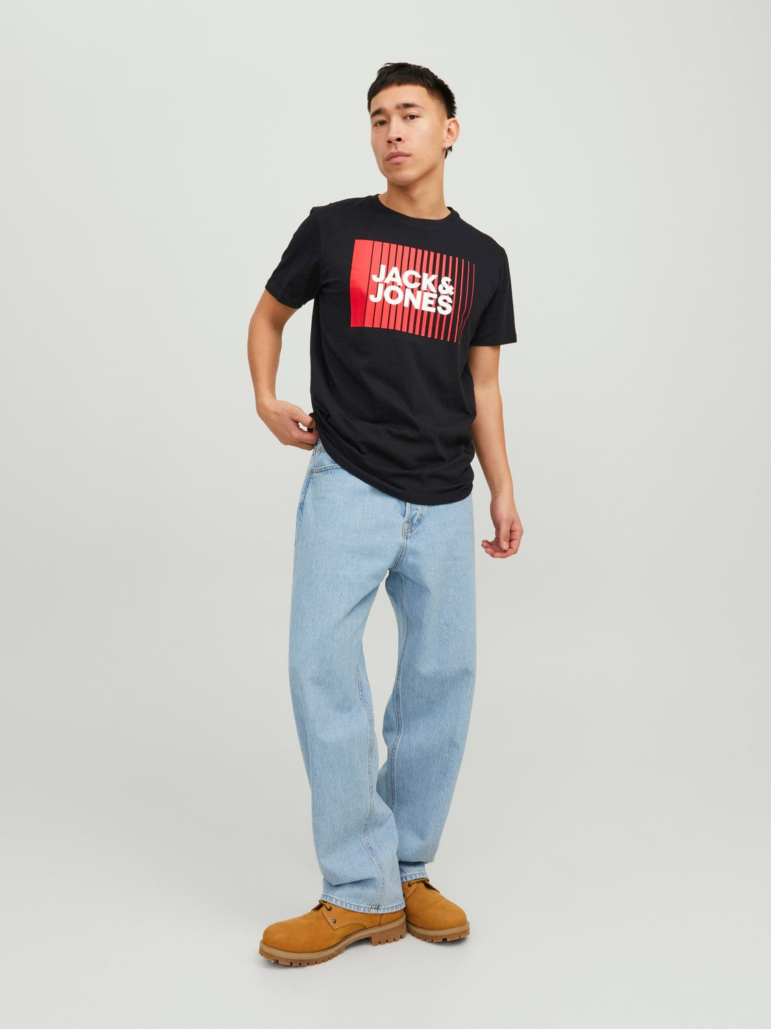 JACK & JONES T-SHIRT CON LOGO GIROCOLLO - Col. nero