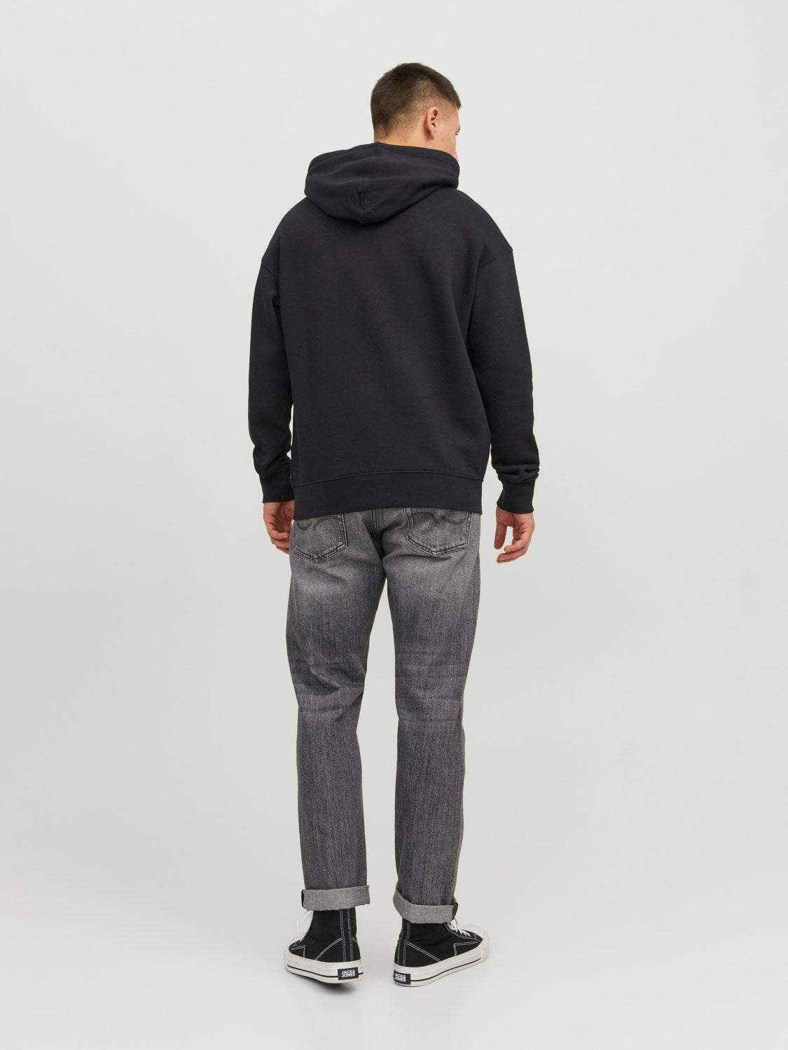 JACK & JONES FELPA CON CAPPUCCIO "ESSENTIALS" - Col. Nero