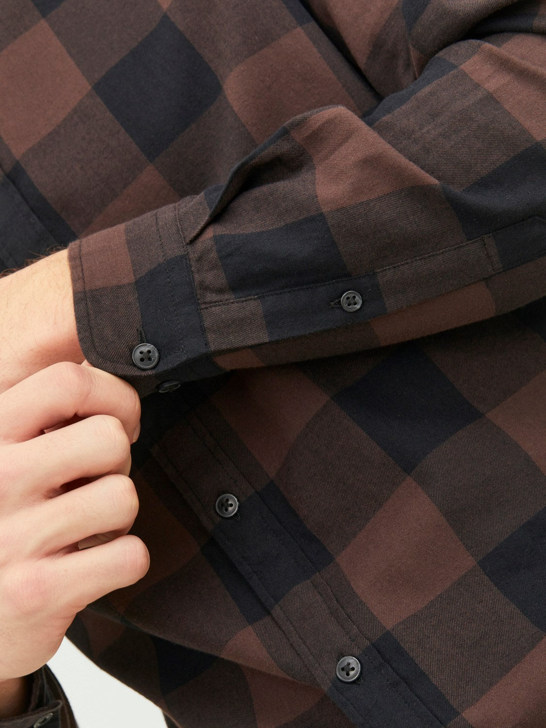 JACK & JONES CAMICIA A QUADRI UOMO - Col. Marrone