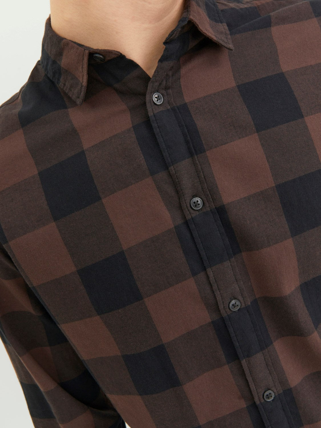 JACK & JONES CAMICIA A QUADRI UOMO - Col. Marrone