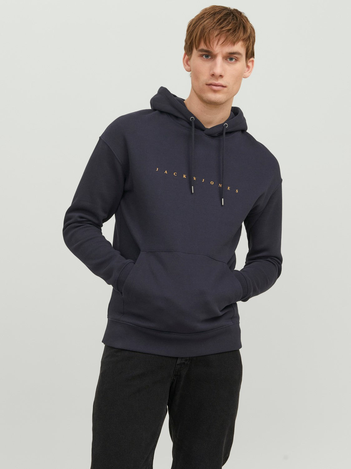 JACK & JONES FELPA CON CAPPUCCIO "ESSENTIALS" - Col. Dark Navy
