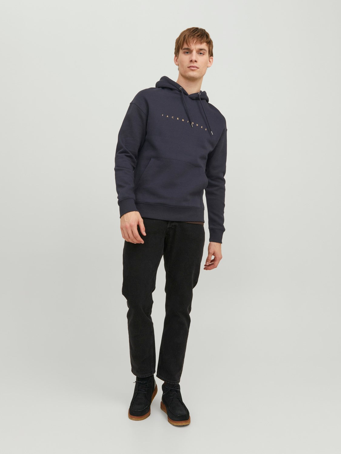JACK & JONES FELPA CON CAPPUCCIO "ESSENTIALS" - Col. Dark Navy
