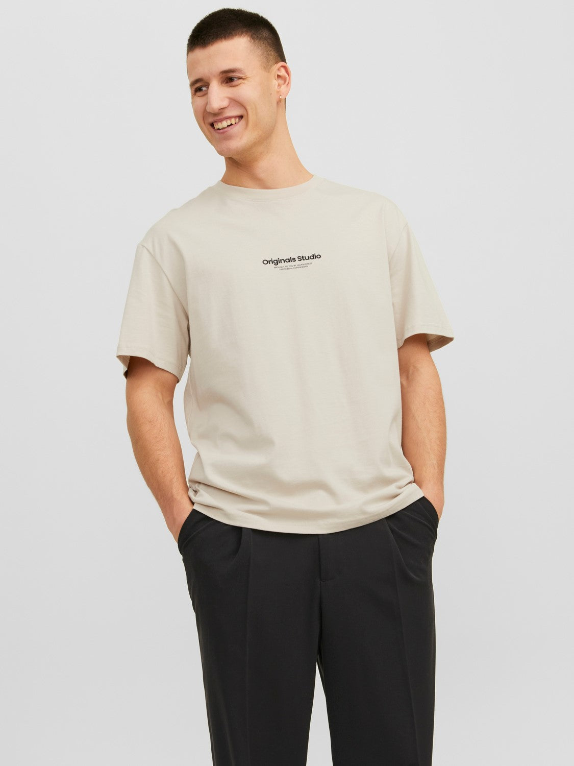 JACK & JONES T-SHIRT ORIGINALS STUDIO - Col. Beige