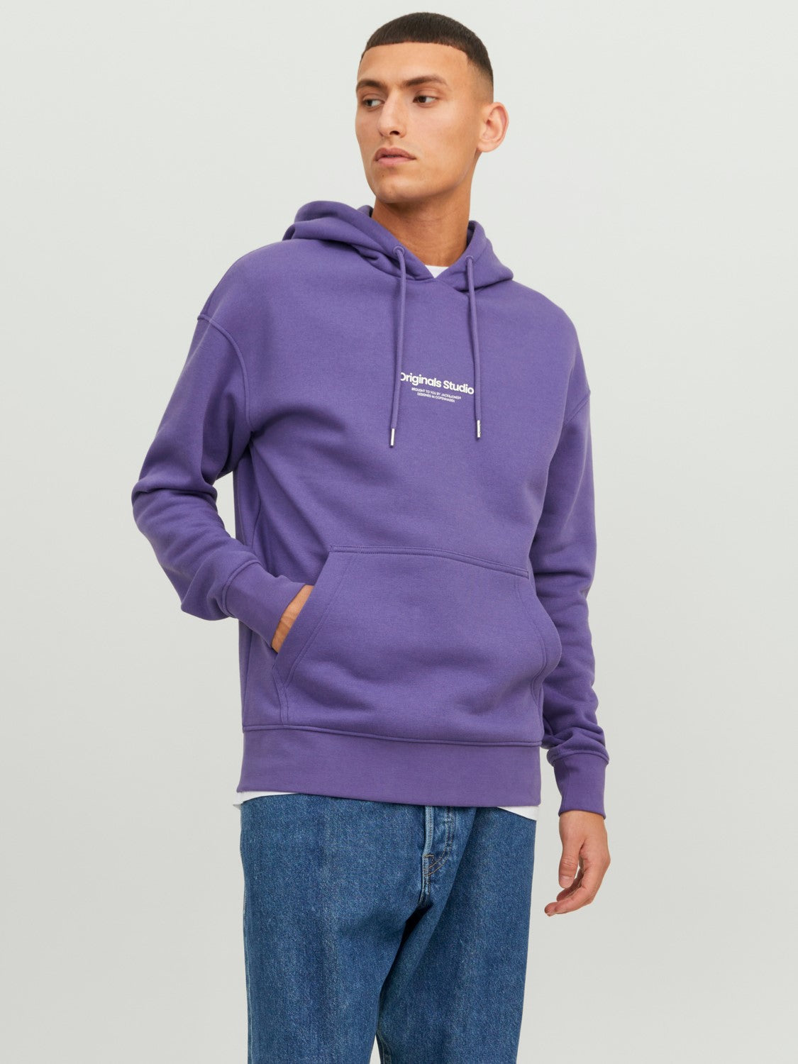 JACK & JONES FELPA CON CAPPUCCIO "ORIGINALS STUDIO" - Col. Viola