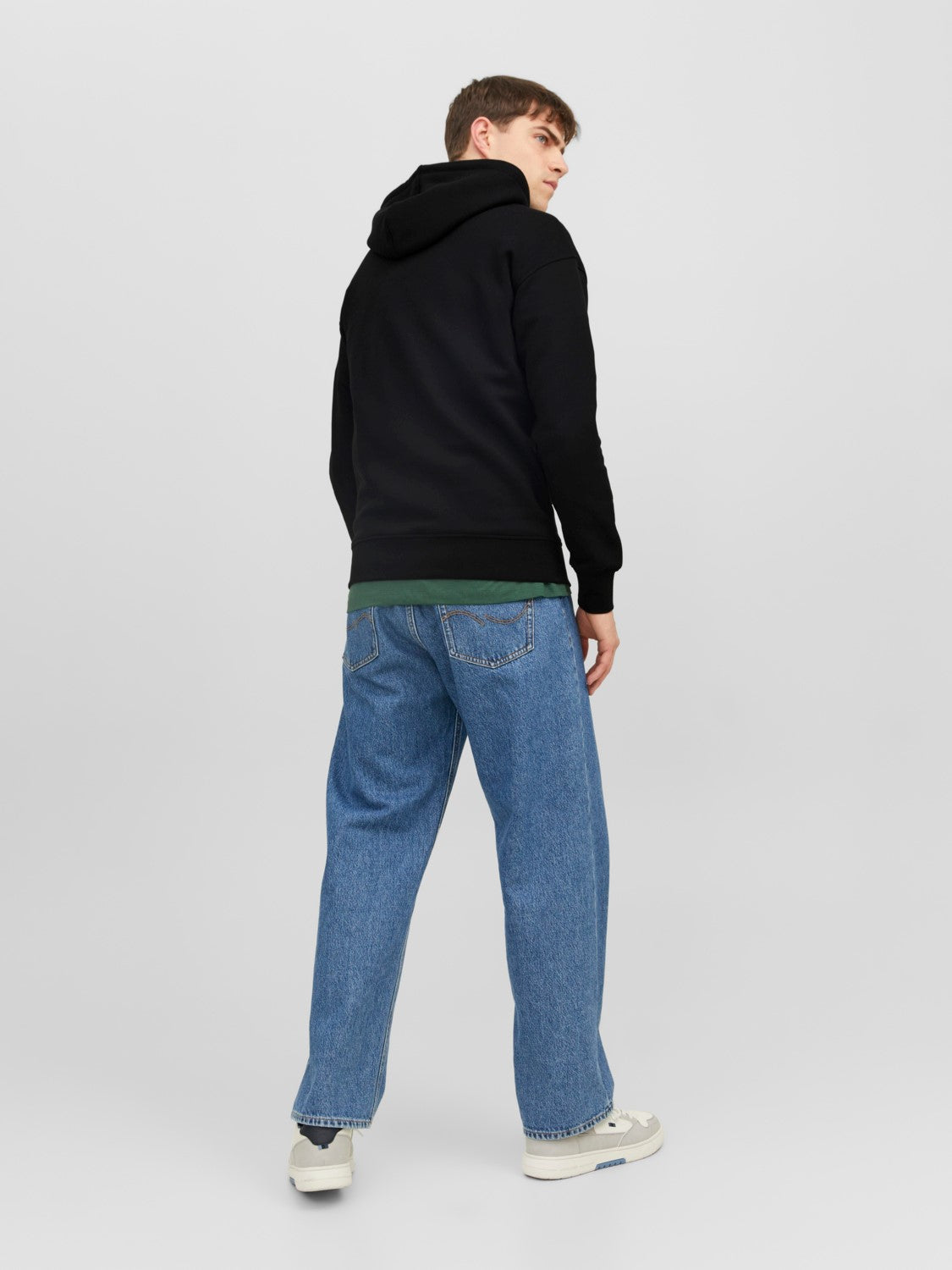 JACK & JONES FELPA CON CAPPUCCIO "ORIGINALS STUDIO" - Col. Nero