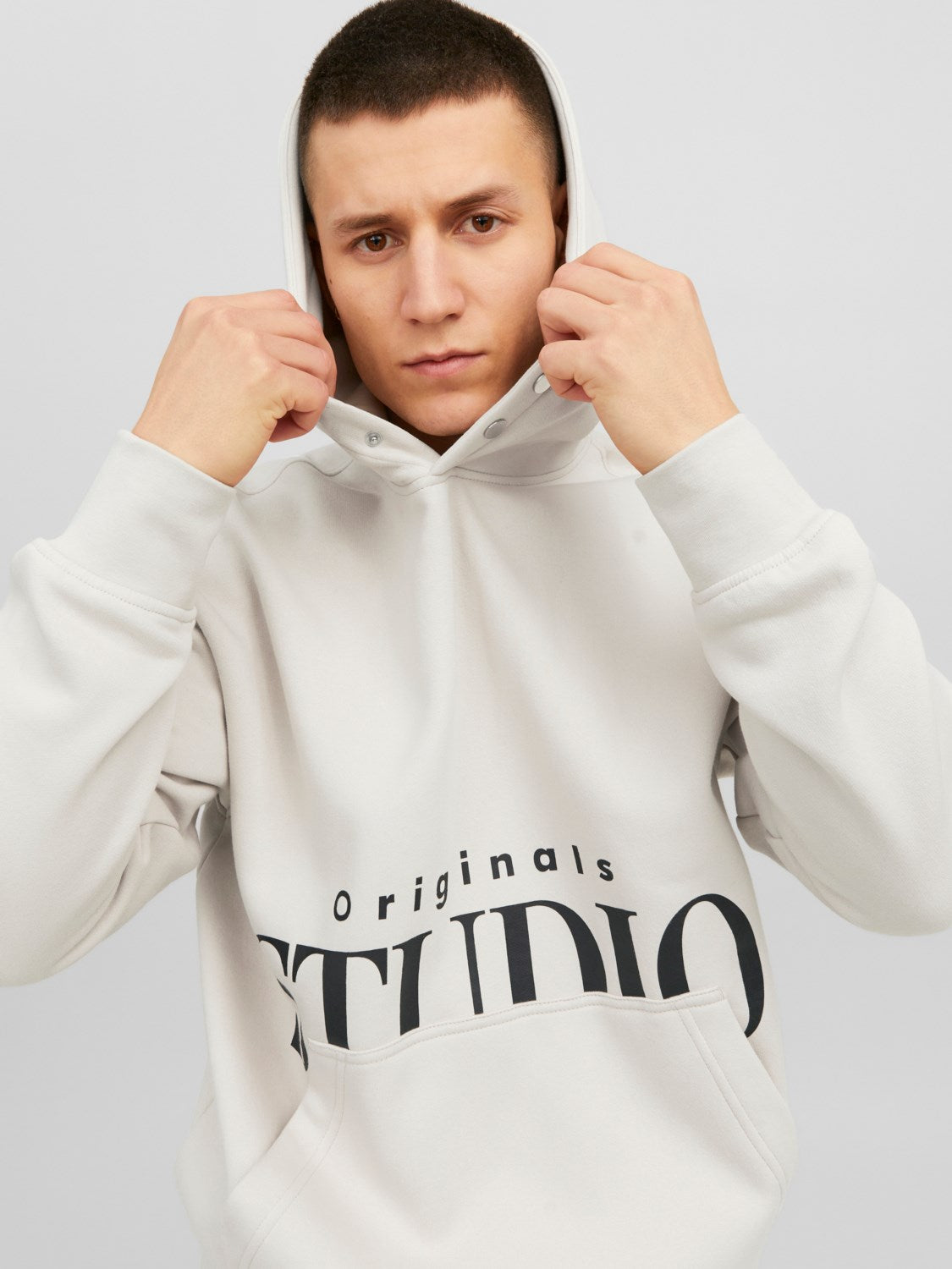 JACK & JONES FELPA CON CAPPUCCIO "ORIGINALS STUDIO" - Col. Beige