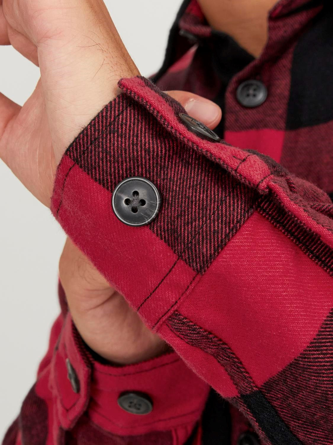 JACK & JONES CAMICIA A QUADRI - Col. Rosso/Nero