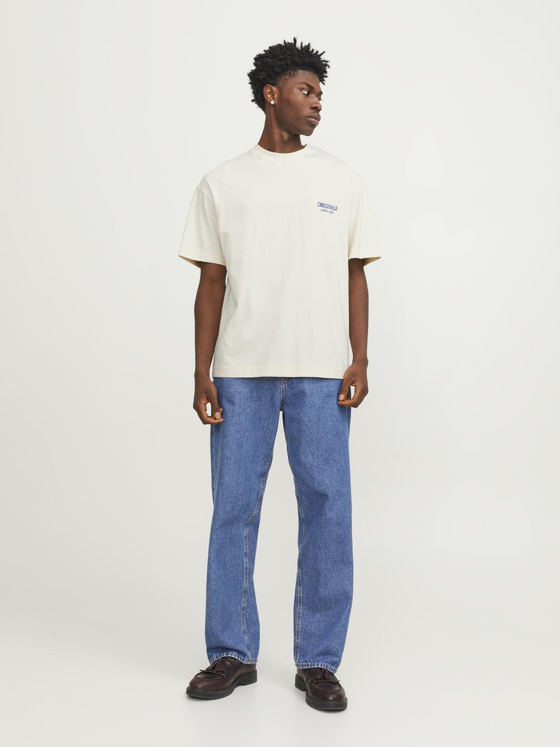 JACK & JONES T-SHIRT SANTORINI - Col. crema