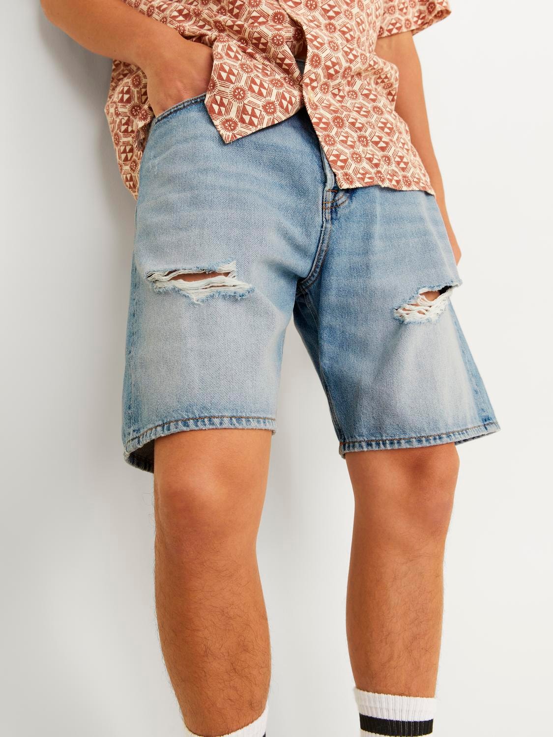 JACK & JONES DENIM RELAXED FIT SHORTS CON STRAPPI