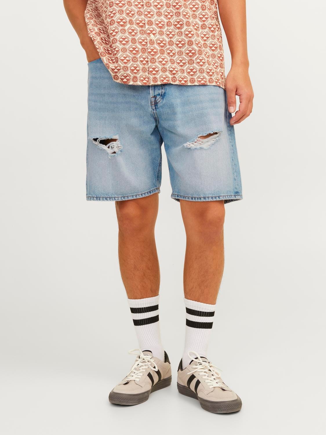 JACK & JONES DENIM RELAXED FIT SHORTS CON STRAPPI