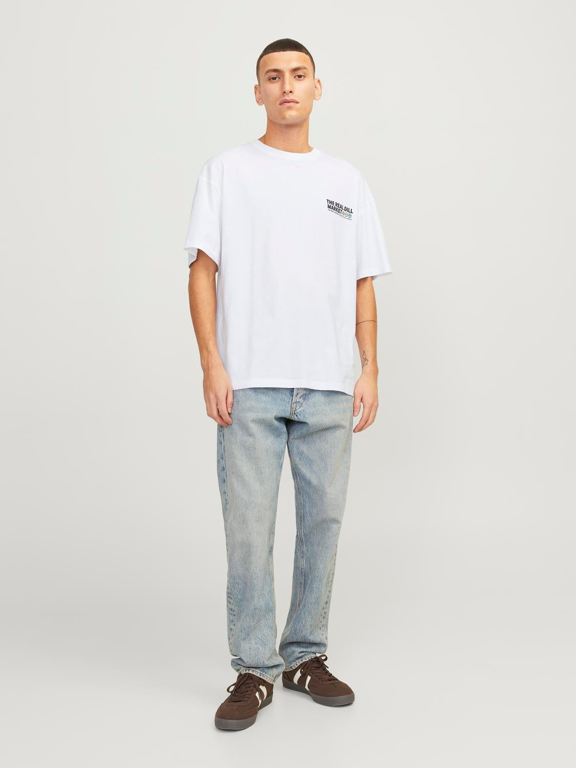 JACK & JONES T-SHIRT "DILL MARKET" - Col. bianco