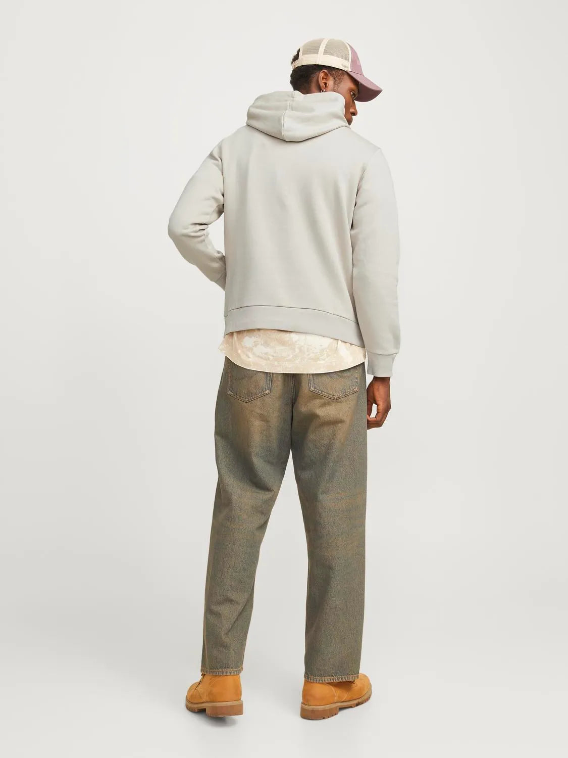 JACK & JONES FELPA CON CAPPUCCIO "LOGO" - Col. Beige