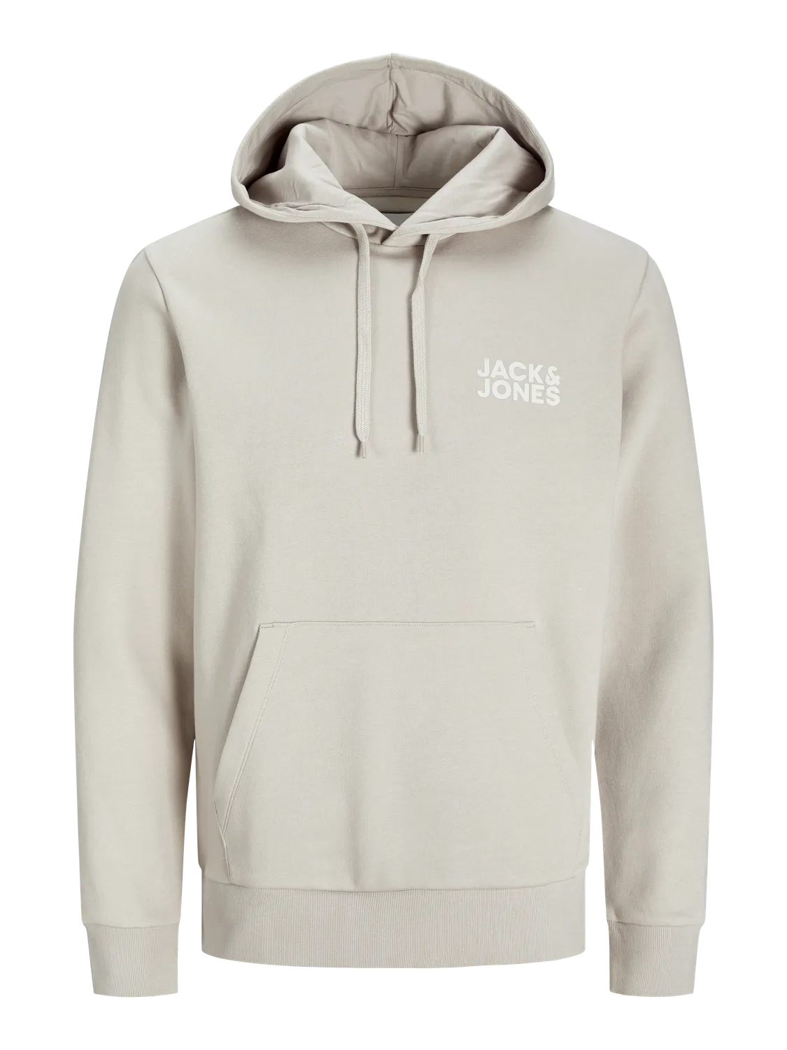 JACK & JONES FELPA CON CAPPUCCIO "LOGO" - Col. Beige