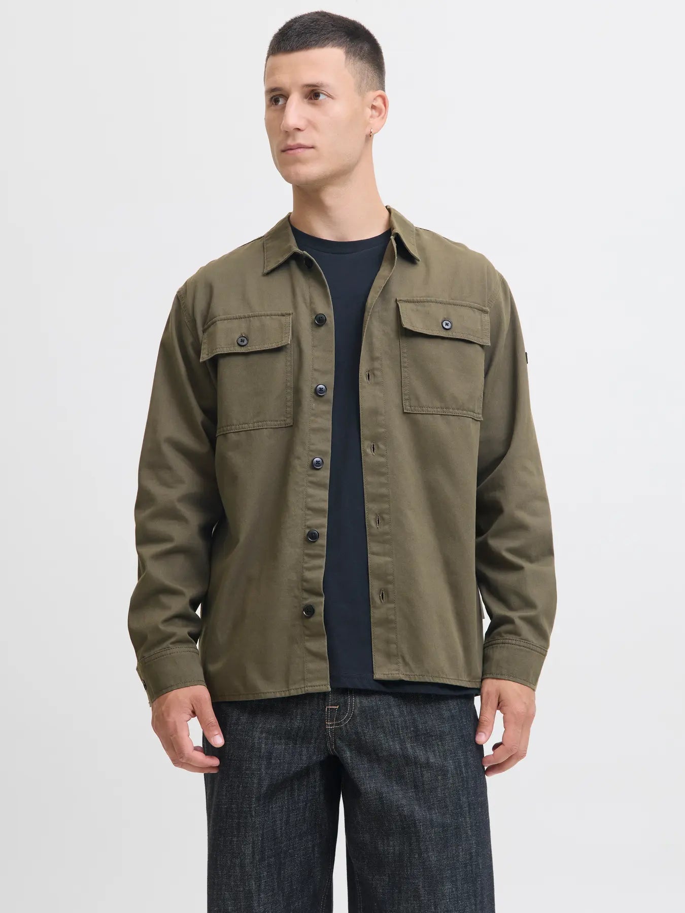 JACK & JONES CAMICIA GIACCA OVERSHIRT - Col. verde militare