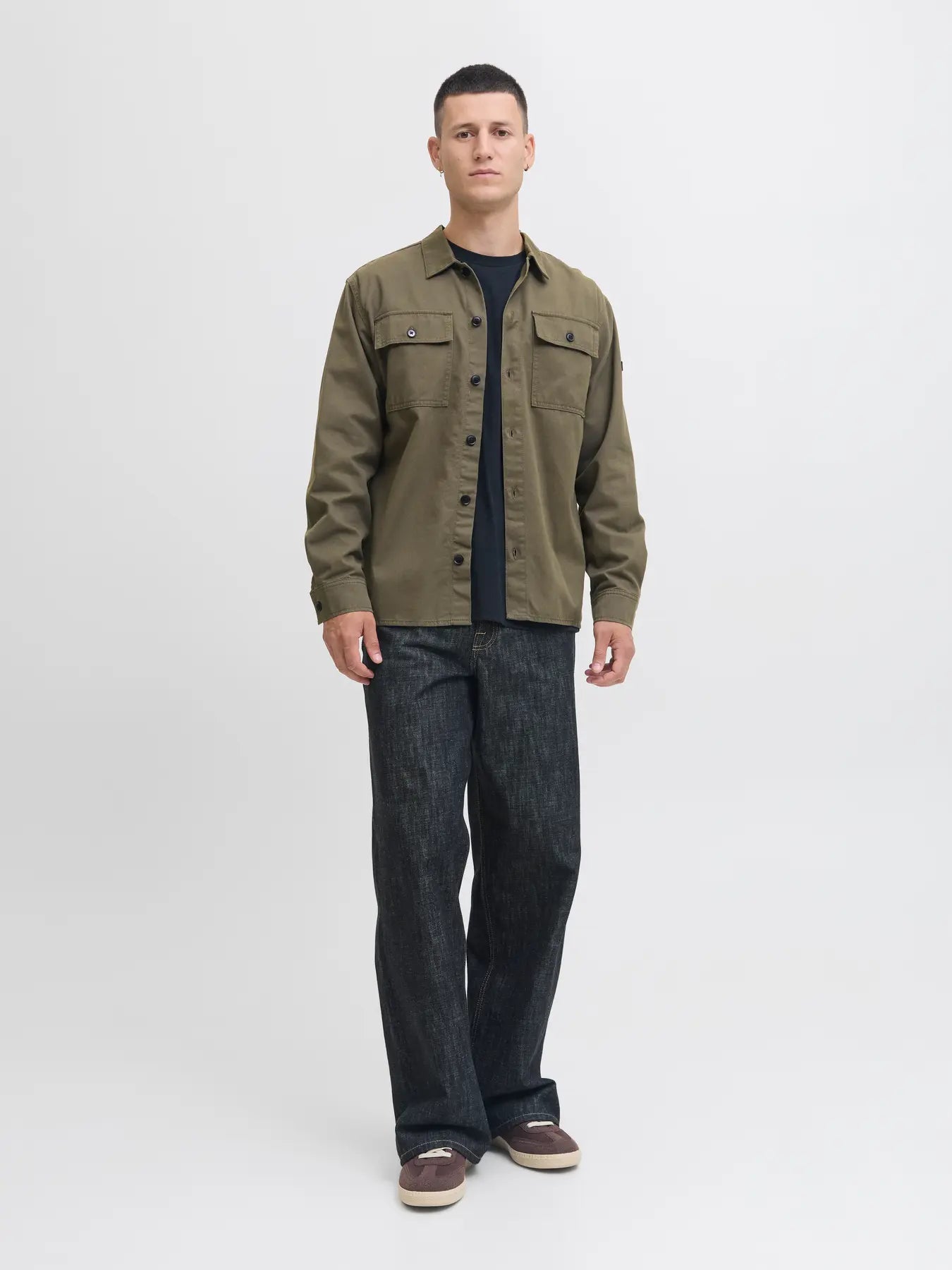 JACK & JONES CAMICIA GIACCA OVERSHIRT - Col. verde militare