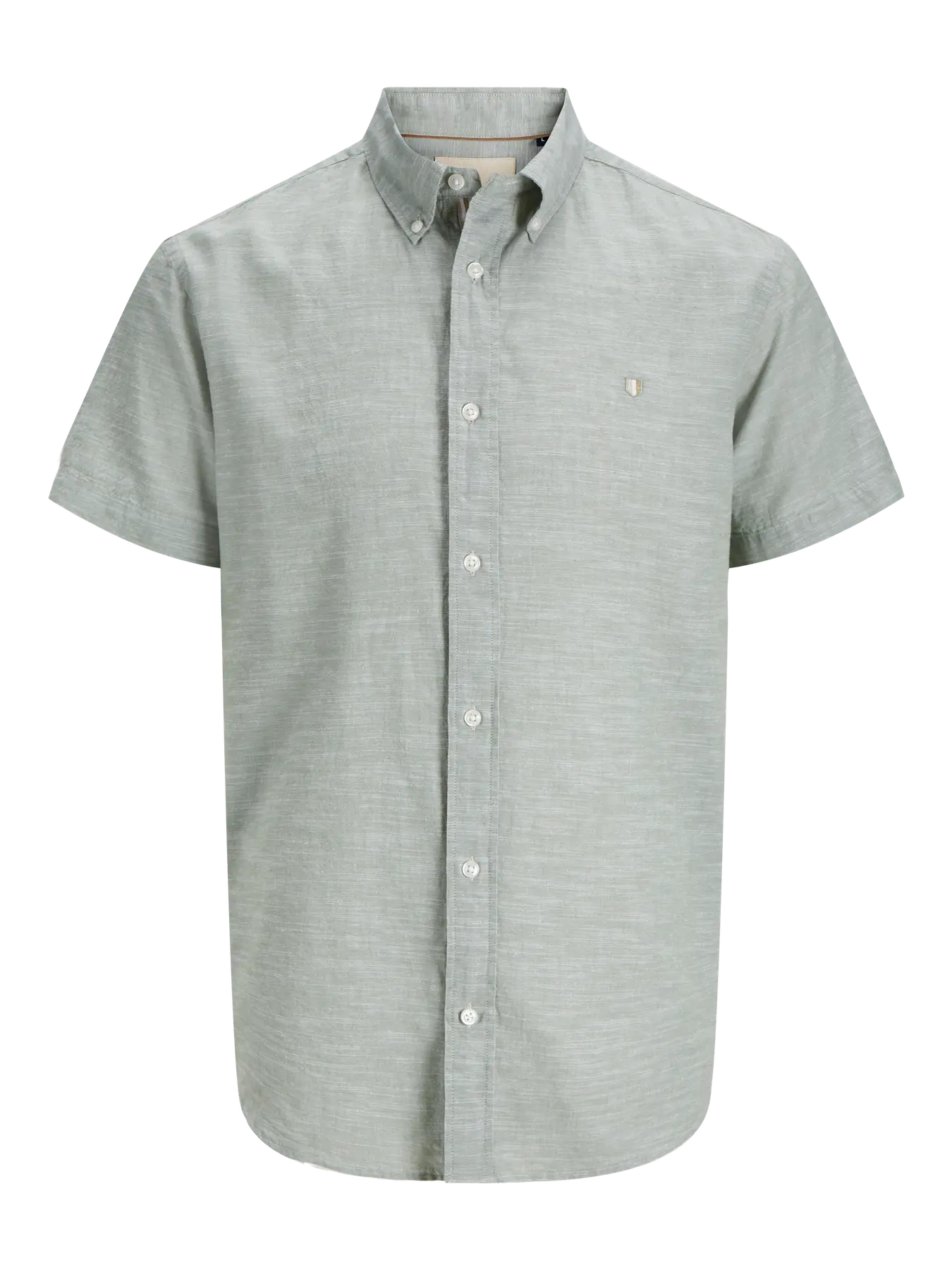 JACK & JONES PREMIUM CAMICIA IN MISTO LINO - col. Verde acqua