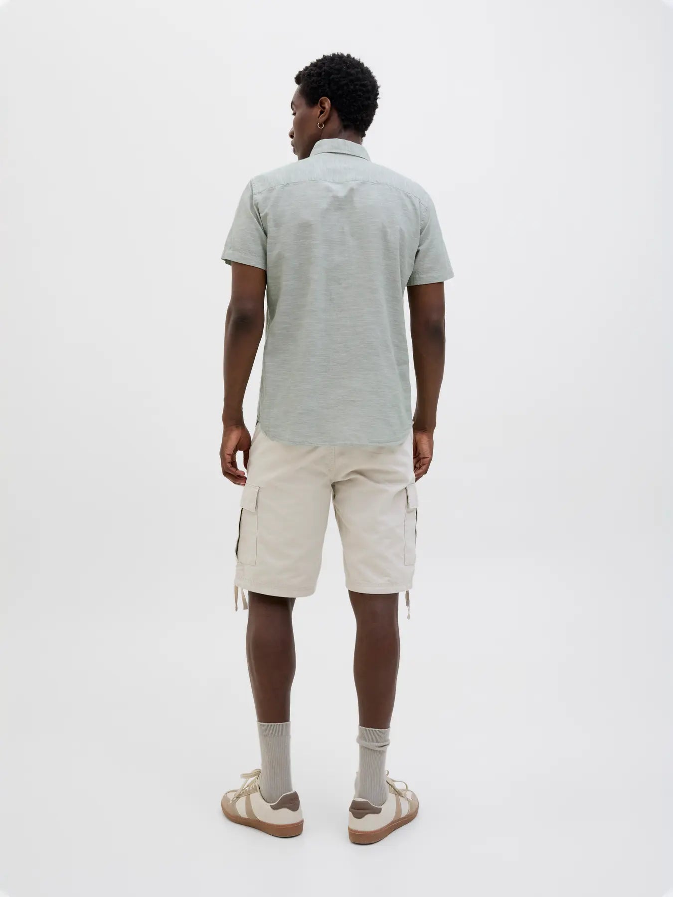 JACK & JONES PREMIUM CAMICIA IN MISTO LINO - col. Verde acqua