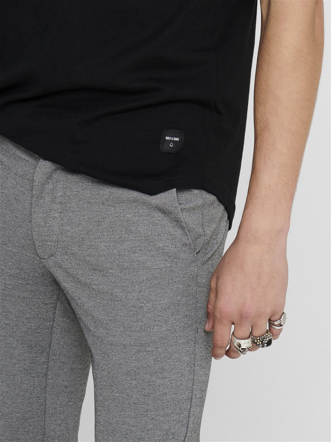 PANTALONI SLIM CHINO "MARK" - Col. Grigio sfumato