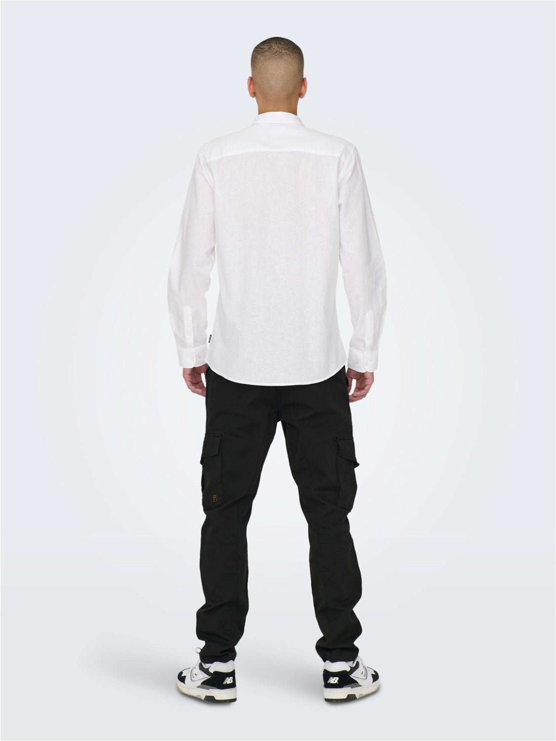 CAMICIA IN MISTO LINO - col. Bianco