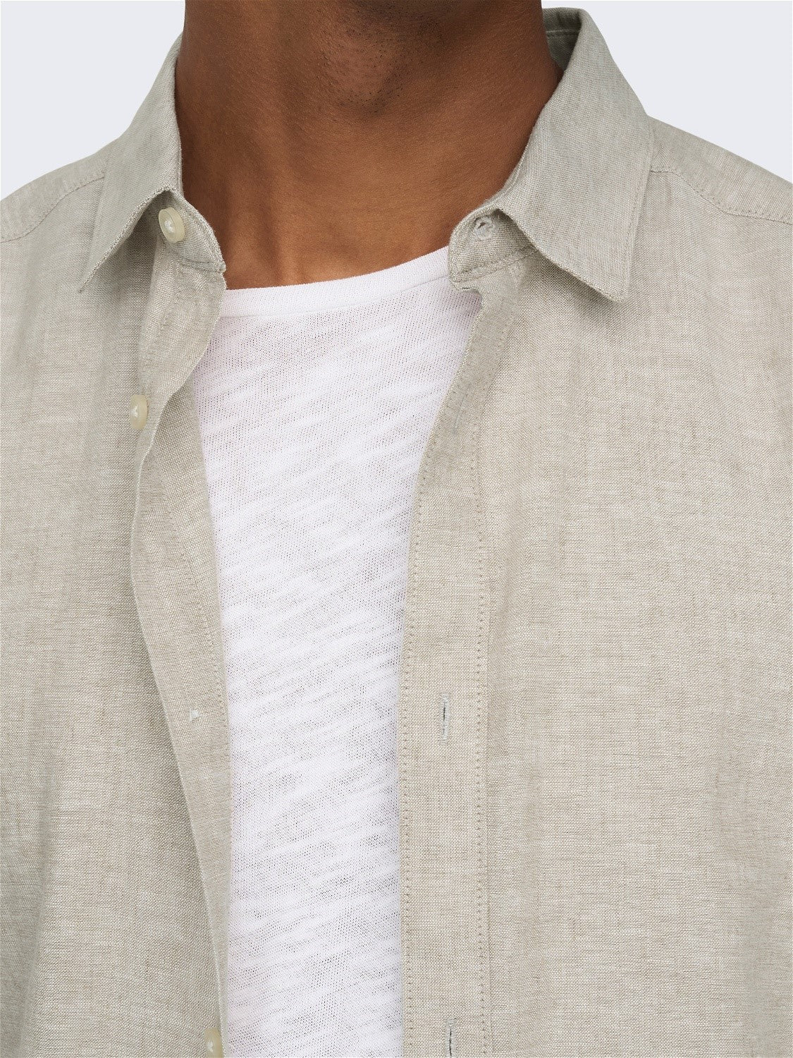 CAMICIA IN MISTO LINO - col. Chinchilla
