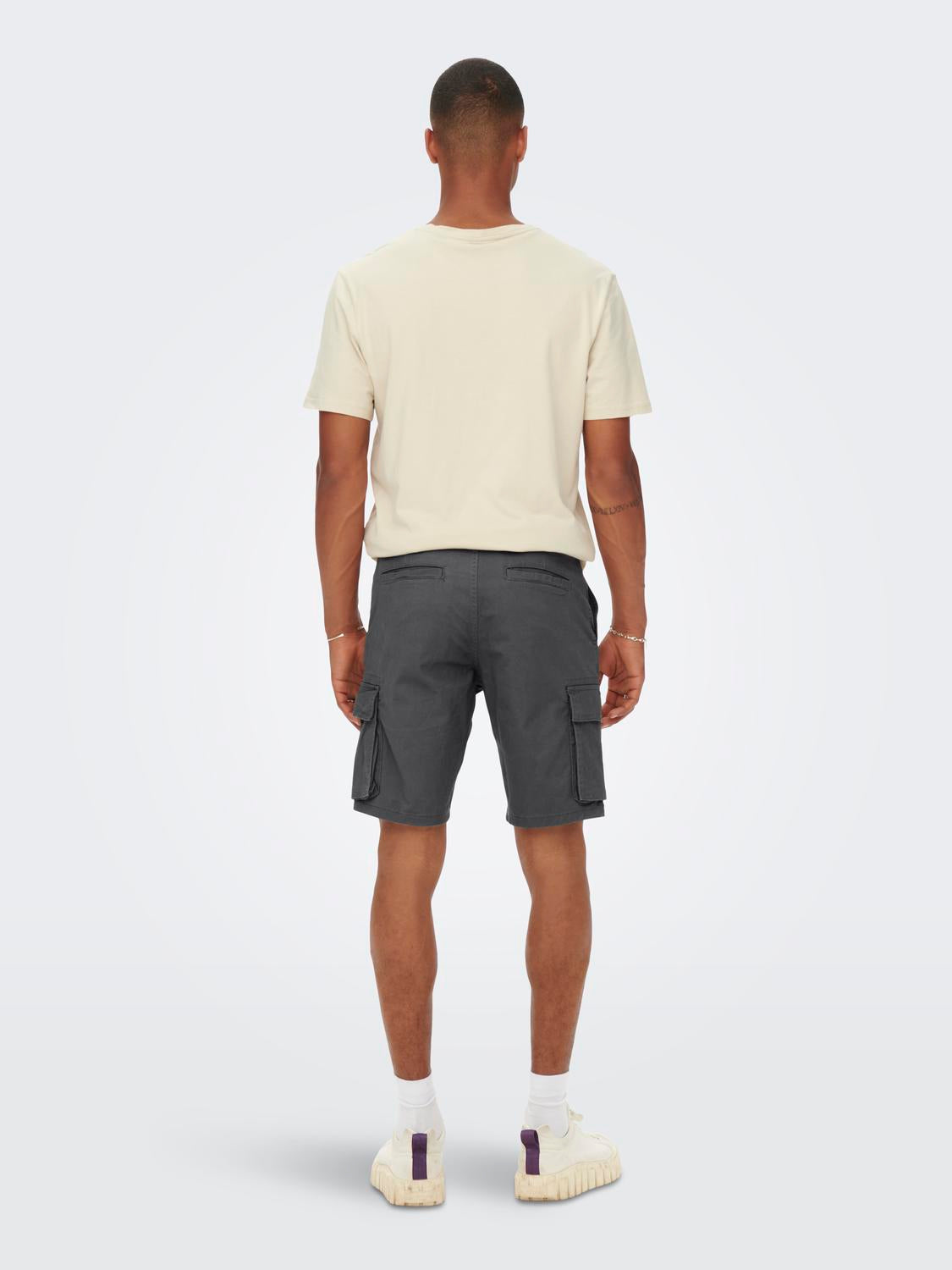 ONLY & SONS CARGO SHORTS - Grigio scuro