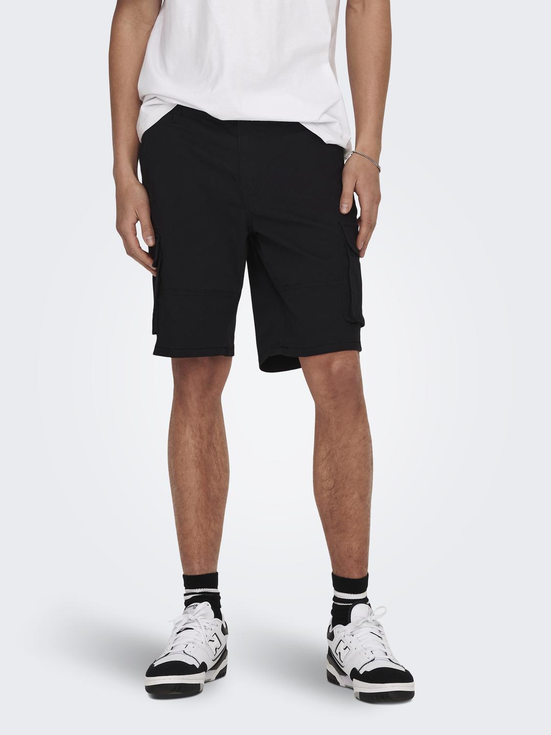 ONLY & SONS CARGO SHORTS - Col. nero