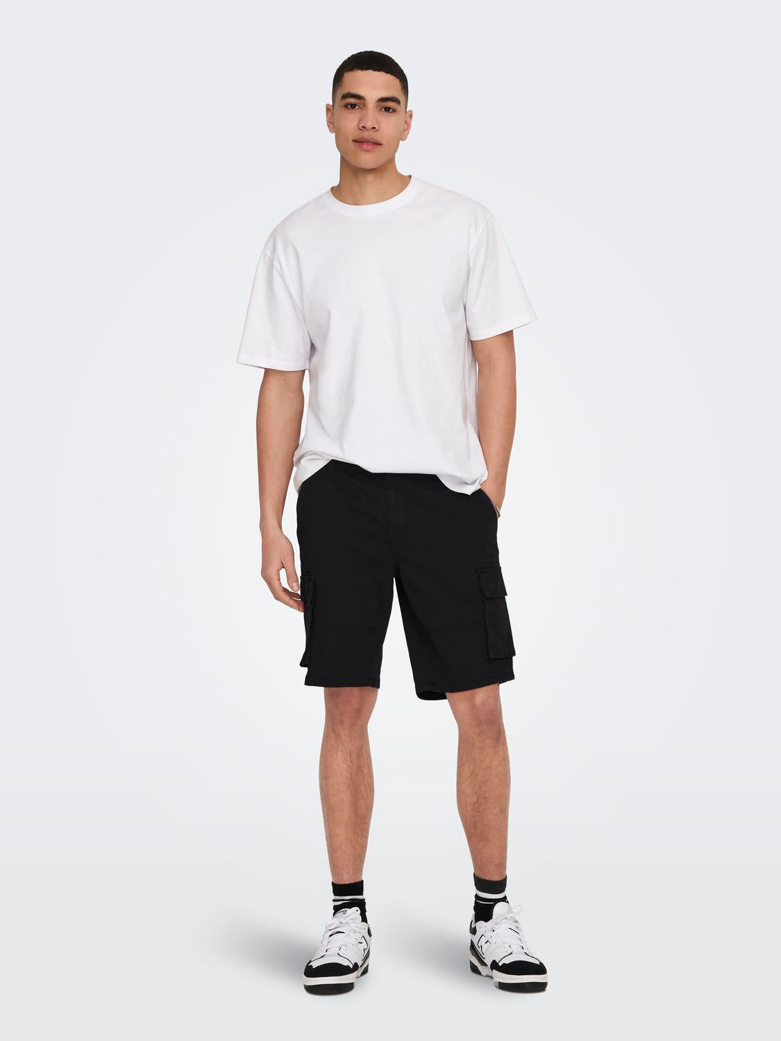 ONLY & SONS CARGO SHORTS - Col. nero