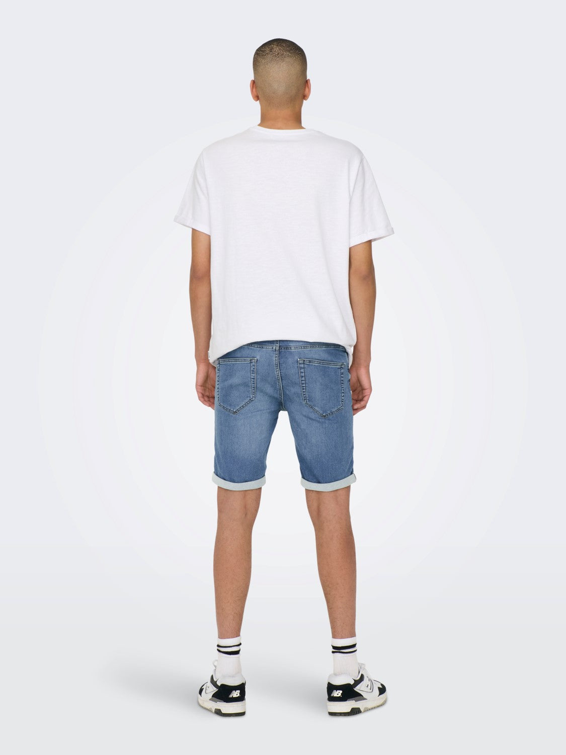BERMUDA IN JEANS BASIC - BLUE DENIM