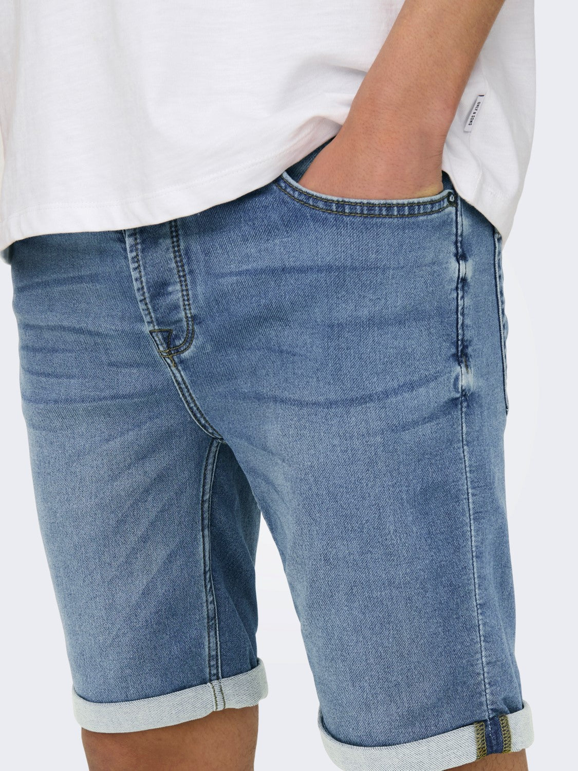 BERMUDA IN JEANS BASIC - BLUE DENIM