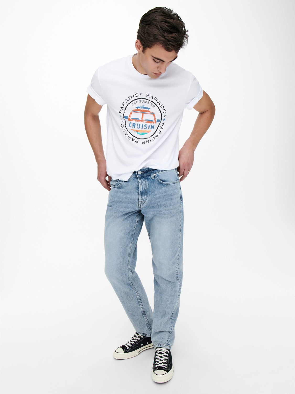 LOOSE EDGE BLUE LIGHT JEANS SENZA STRAPPI