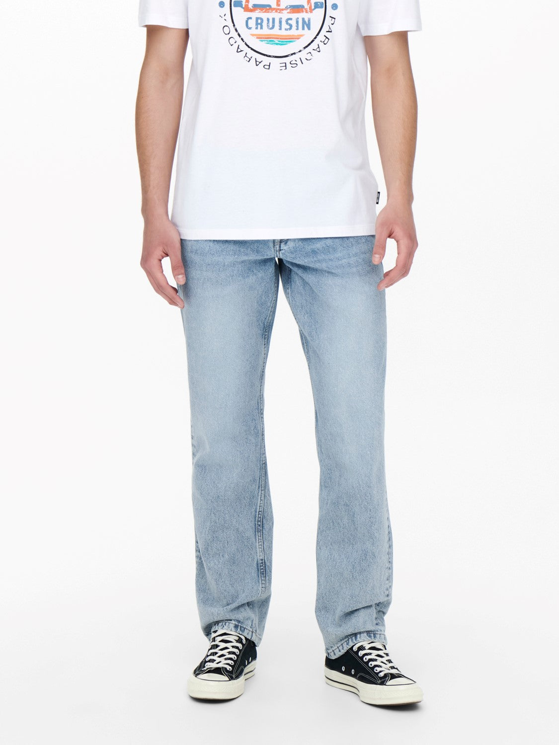 LOOSE EDGE BLUE LIGHT JEANS SENZA STRAPPI