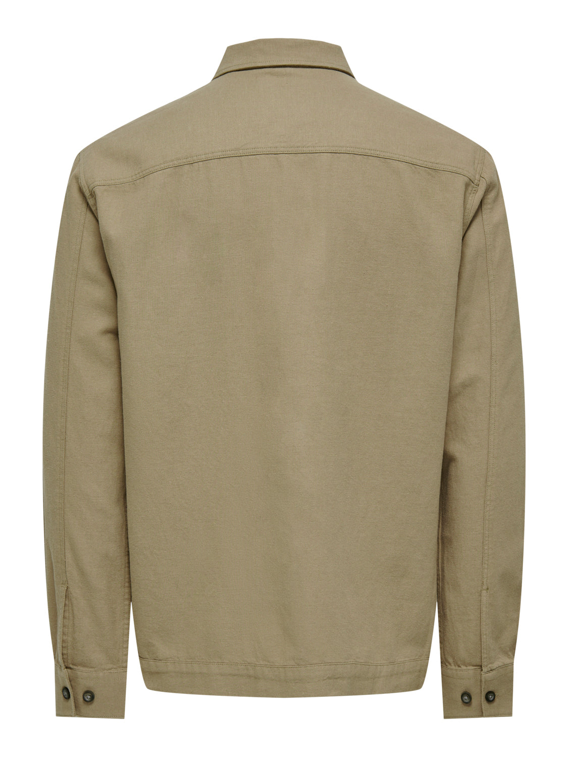 ONLY & SONS CAMICIA IN MISTO LINO CON TASCHE - Col. Beige