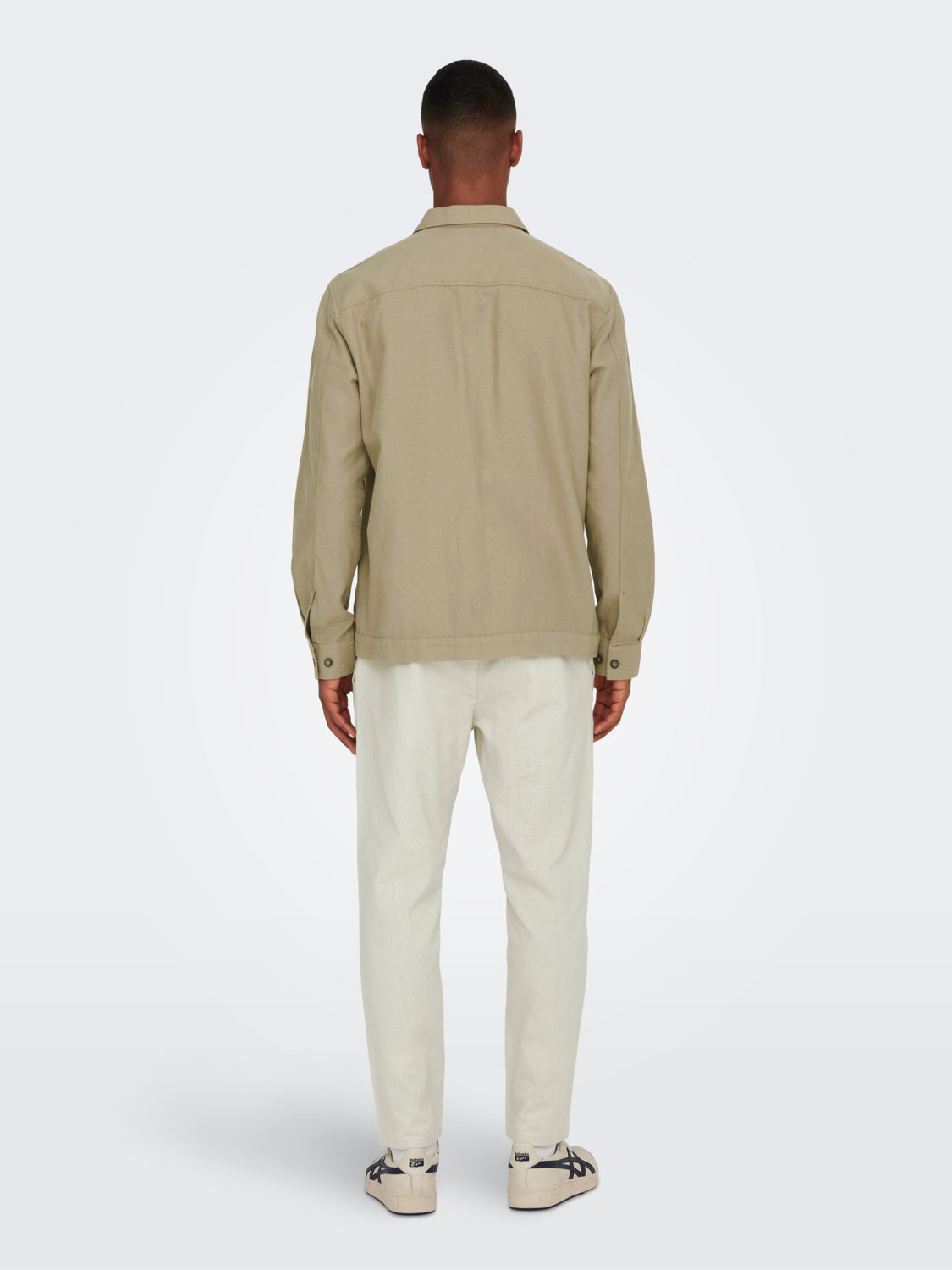 ONLY & SONS CAMICIA IN MISTO LINO CON TASCHE - Col. Beige