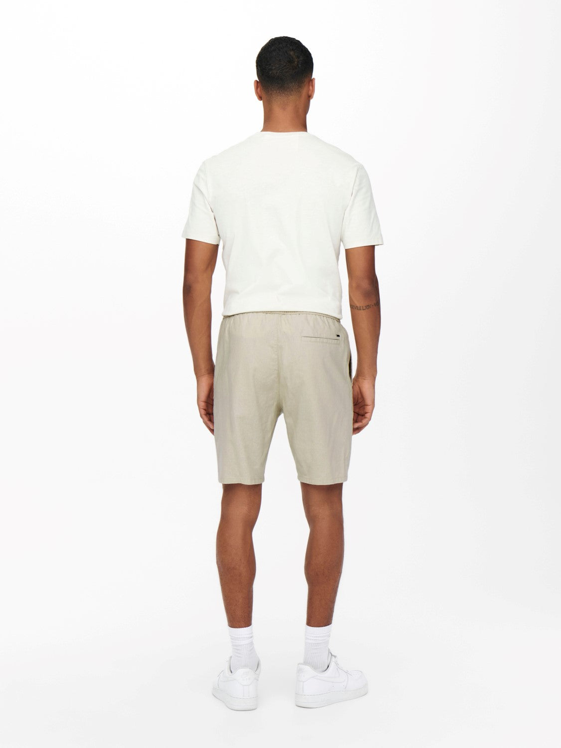 ONLY & SONS PANTALONCINI IN LINO COTONE - Silver Lining