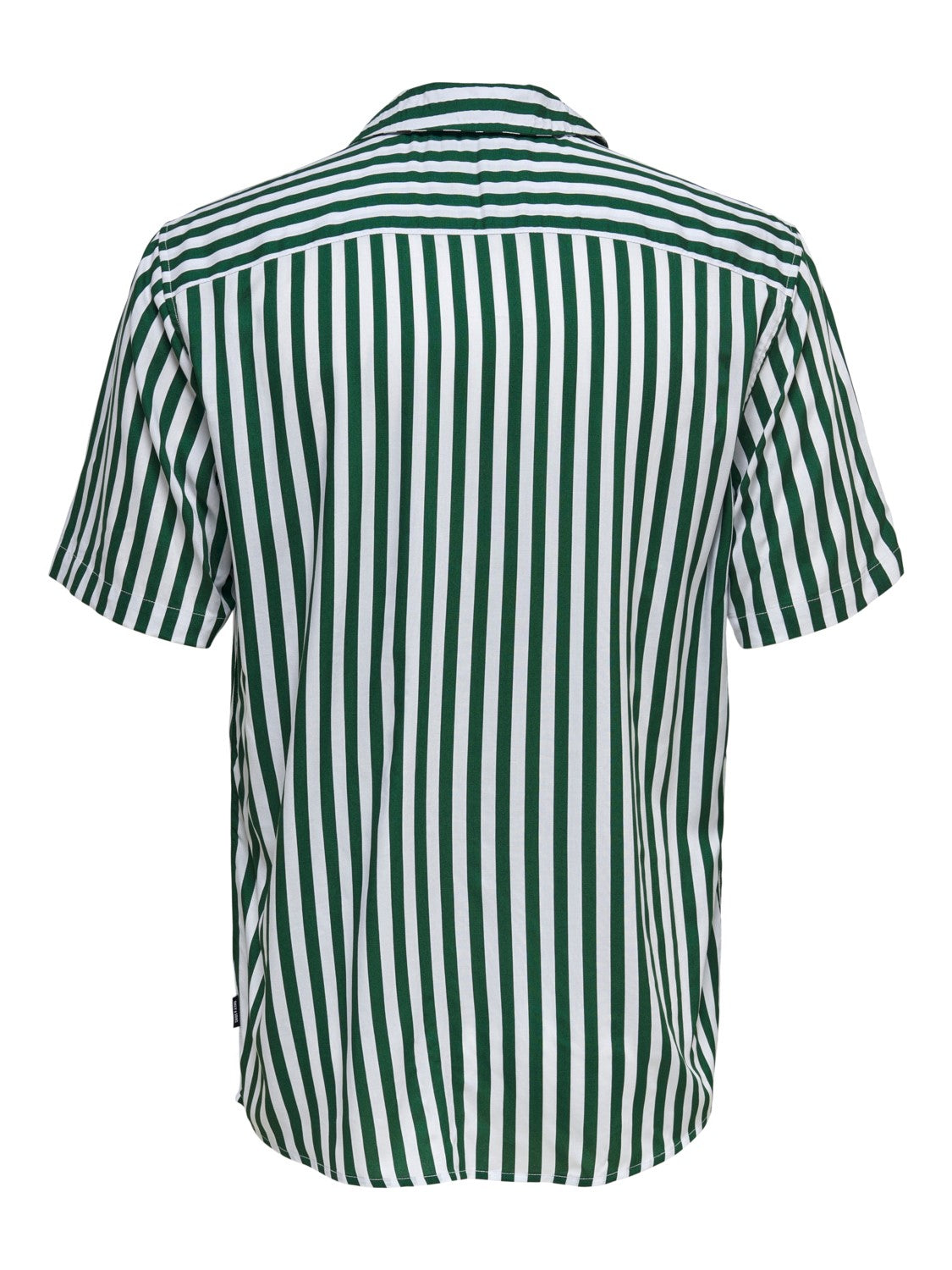 CAMICIA A RIGHE IN VISCOSA A MANICHE CORTE - Verde